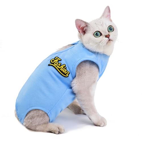 AiliStar Katze Chirurgie Erholungsanzug Katzenanzug für Bauchwunde Katze Chirurgische Rehabilitation Anzug Blau Small von AiliStar