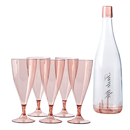 Ailopta Abnehmbare Champagnerflöten,Wiederverwendbare Weingläser mit Aufbewahrungsflasche | Champagner-Toastflöten, Mimosa-Bargläser, Cocktailgläser für Partys Ailopta Abnehmbare Champagnerflöten,Wiederverwendbare Weingläser mit Aufbewahrungsflasche | Champagner-Toastflöten, Mimosa-Bargläser, Cocktailgläser für Partys von Ailopta