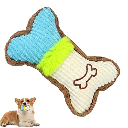 Ailopta Kauspielzeug für Hundeknochen - Quietschendes Hundeknochenspielzeug,Weiches, unzerstörbares Haustierzubehör zur Reduzierung von Langeweile und Zahnreinigung von Ailopta