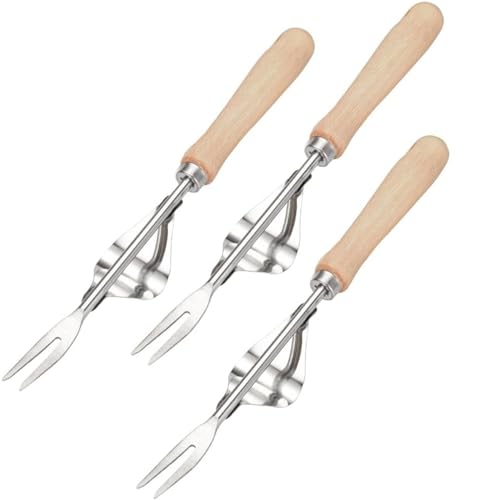 Ailovone Handjätgerät für den Garten Unkrautstecher Edelstahl Manueller Unkrautjäter Mit Holzgriff Unkrautjäter Werkzeug Zum Gartengraben, Jäten, Umpflanzen (3pcs) von Ailovone