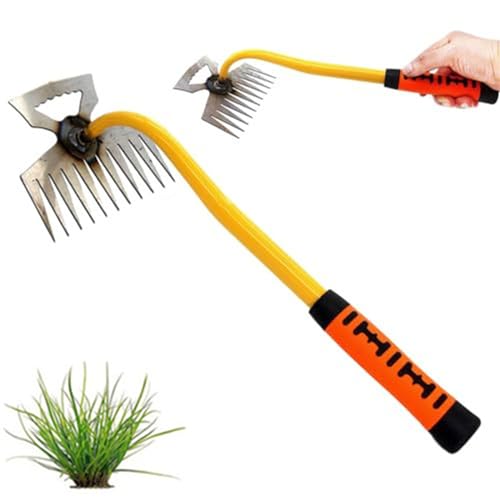 Ailovone UnkrautjäTer Unkrautentferner mit stiel Gartenarbeit Hand Unkrautstecher Unkraut Entferner Gerät Fugenkratzer Unkraut Entwurzelung Jäten Werkzeug (A5) von Ailovone