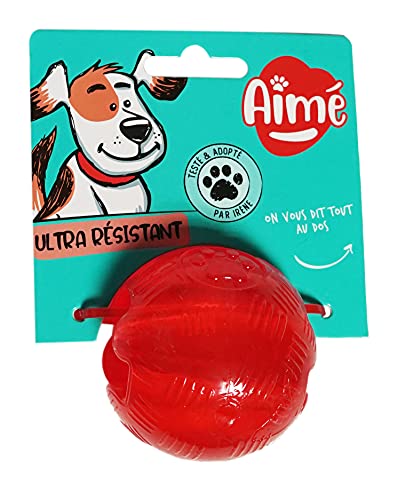 Aimé Hundespielzeug Play Strong Ball – sehr robuster Ball – Zubehör einfach zu verstauen und zu transportieren – Robustes Spielzeug – für das Wohlbefinden des Hundes – Farbe Rot – 6 cm Aimé Hundespielzeug Play Strong Ball – sehr robuster Ball – Zubehör einfach zu verstauen und zu transportieren – Robustes Spielzeug – für das Wohlbefinden des Hundes – Farbe Rot – 6 cm von Aimé