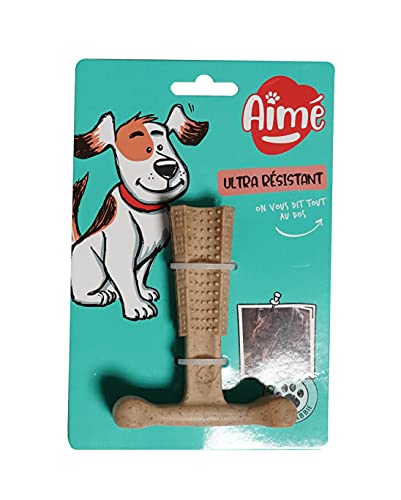 Aimé Bam-Bone Hundespielzeug, Knochen für Hunde, Hühnergeschmack, 2-in-1-Spielzeug, sehr langlebig und strapazierfähig, aus Bambusfasern, für kleine Hunde, 10 cm Aimé Bam-Bone Hundespielzeug, Knochen für Hunde, Hühnergeschmack, 2-in-1-Spielzeug, sehr langlebig und strapazierfähig, aus Bambusfasern, für kleine Hunde, 10 cm von Aimé