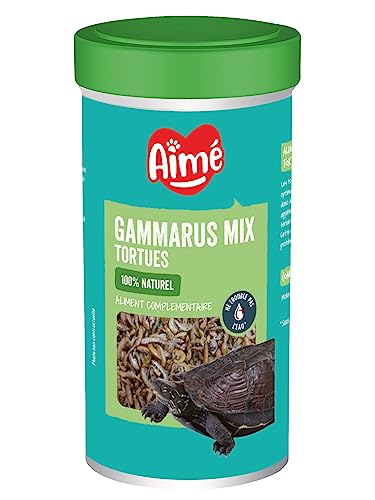 Aimé | Gammarus Mix | Wasserschildkrötenfutter | natürliches Ergänzungsfutter | Mix aus Weichtieren und Krebstieren | Gammarus und Garnelen getrocknet | 50 g | 500 ml von Aimé