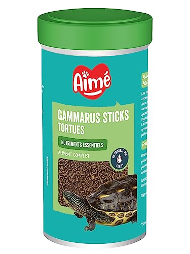 Aimé | Gammarus-Sticks | Futter für Wasserschildkröten | Alleinfuttermittel | auf Basis essentieller Nährstoffe | Weichtiere, Krebstiere, pflanzliche Nebenprodukte und Vitamine | 190 g | 500 ml von Aime