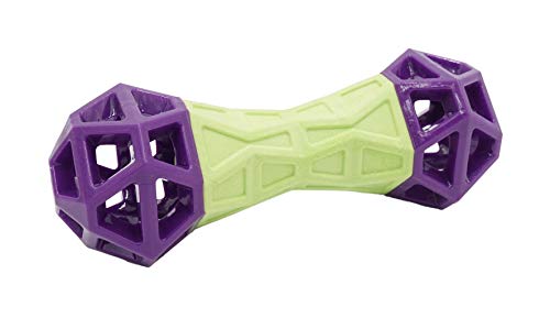 Aime Hundespielzeug, 2 Materialien, Silikon/Schaumstoff, 3 in 1, schwimmend, mit Quietschball, Durchmesser 19 cm von Aime