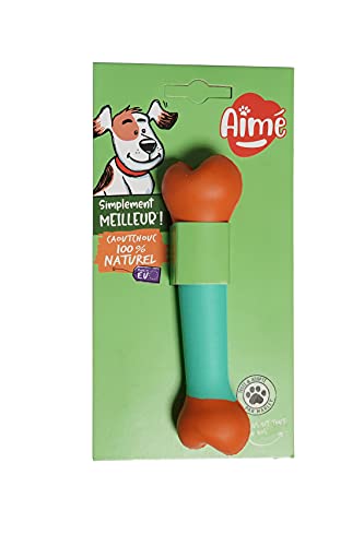 Aime Hundespielzeug, Knochen, 12 cm, 100% Naturkautschuk, langlebig, robust von Aimé