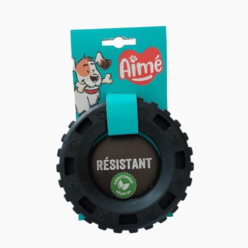 Aimé Hundespielzeug – Serie Cronos – Spielzeug für Hunde – Reifen für Hunde – mit einem Behälter für Leckerlis für Hunde – pflanzlich und natürlich – 15 cm – Spielzeug sehr robust – Hergestellt in von Aimé