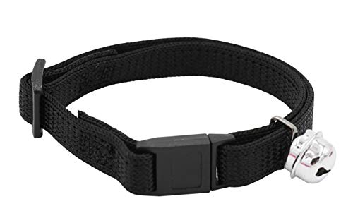 Aimé - Katzenhalsband gegen Strangulation – Katzenhalsband aus schwarzem Nylon – Zubehör für Katzen mit Sicherheitsschnalle und Glöckchen aus Metall – Größe verstellbar von 18 bis 28 cm Aimé - Katzenhalsband gegen Strangulation – Katzenhalsband aus schwarzem Nylon – Zubehör für Katzen mit Sicherheitsschnalle und Glöckchen aus Metall – Größe verstellbar von 18 bis 28 cm von Aimé