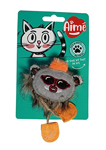 Aime Katzenspielzeug, interaktives / spielerisches Geräuschpegel, integriertes Katzenspielzeug, Leopardenkopf, 8 cm von Aime