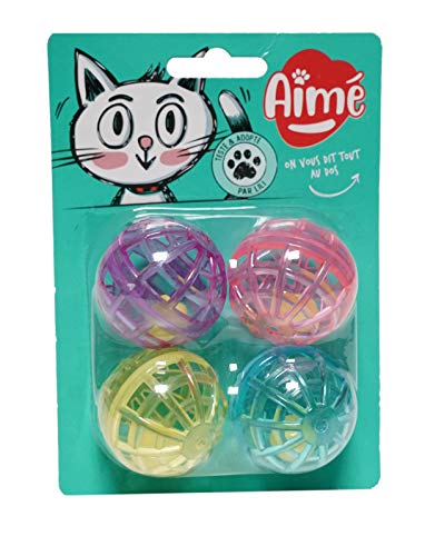 Aime Katzenspielzeug Ball mit Klingel, 4 Stück von Aimé