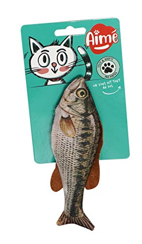 Aimé | Katzenspielzeug | Plüschtier in Fischform für Katzen | enthält Katzenminze | Interaktives Spielzeug mit realistischem Aussehen | 17 cm von Aimé