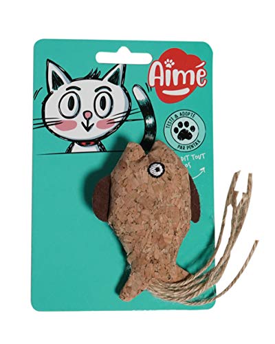 Aime Katzenspielzeug aus Naturkork, 9 cm, mit Katzenminze, ideal für die Krallen von Aimé