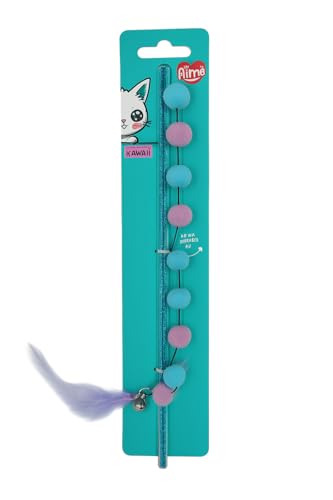 Aimé - Kawaii Katzenangelrute mit Pompons – Katzenspiel – bunt, knackig und lustig – stimuliert Bewegung und Lärm – mit Paillettengriff – Attraktiver Federeffekt Aimé - Kawaii Katzenangelrute mit Pompons – Katzenspiel – bunt, knackig und lustig – stimuliert Bewegung und Lärm – mit Paillettengriff – Attraktiver Federeffekt von Aimé