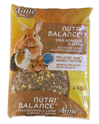 Aime Nahrung für alle Nagetiere und Kaninchen, Nutri-Balance Mahlzeit, gemischte Mischung, reich an Granulat, 4 kg Aime Nahrung für alle Nagetiere und Kaninchen, Nutri-Balance Mahlzeit, gemischte Mischung, reich an Granulat, 4 kg von Aimé