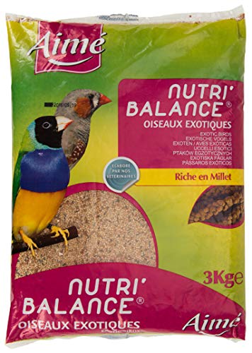Aime Nahrung für exotische Vögel, NUTRI'Balance, Mahlzeit für exotische Vögel, 3 kg Beutel von Aimé
