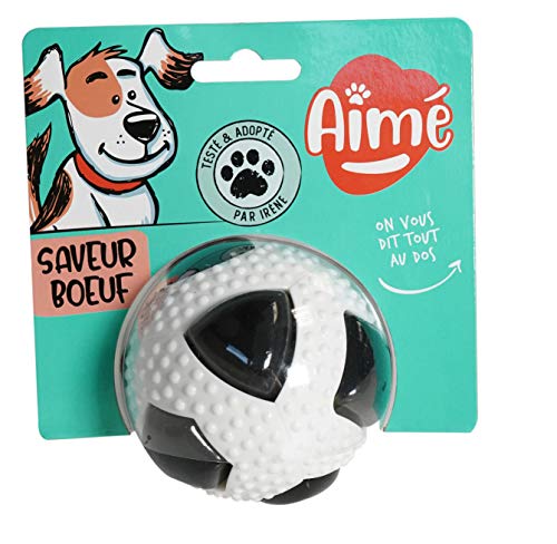 Aimé Spielball für Hunde mit Klang und Fleischgeruch 8 cm lang, S von Aimé