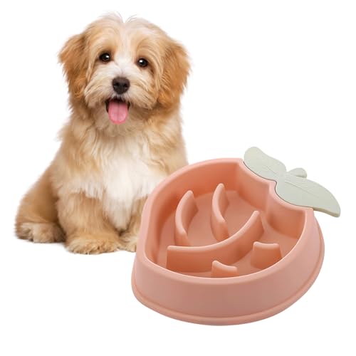 Aimondow Slow Feeder Hundenapf, Welpenfutter Labyrinth Bowl, Puzzle Futternäpfe für Katze und Hund, Hundeschirr zum Verlangsamen des Essens, niedliche Fruchtform (Rosa) von Aimondow