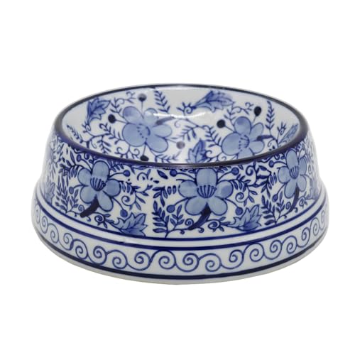 Aimusego Chinoiserie Futternapf für kleine und mittelgroße Hunde/Katzen, Keramik, rutschfest, kippsicher, Porzellan, 17 cm, Blau Aimusego Chinoiserie Futternapf für kleine und mittelgroße Hunde/Katzen, Keramik, rutschfest, kippsicher, Porzellan, 17 cm, Blau von Aimusego