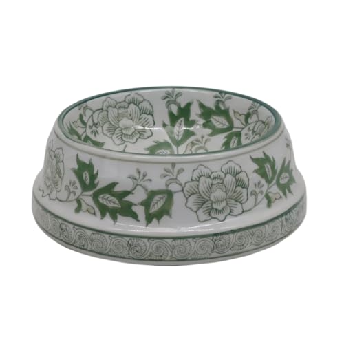 Aimusego Chinoiserie Keramik-Hundenapf, handbemalt, für mittelgroße und kleine Haustiere, 22,9 cm, Grün und Weiß Aimusego Chinoiserie Keramik-Hundenapf, handbemalt, für mittelgroße und kleine Haustiere, 22,9 cm, Grün und Weiß von Aimusego