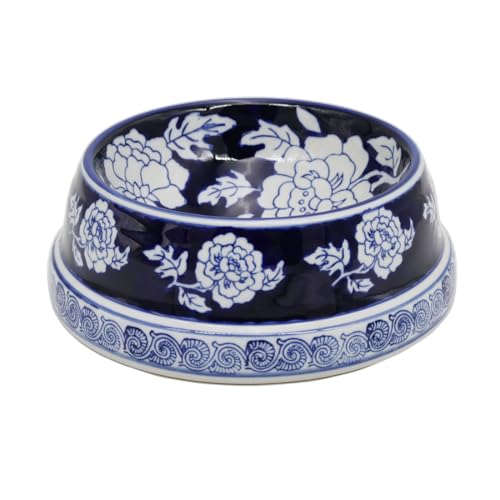 Aimusego Keramik-Hundenapf im Vintage-Stil, für mittelgroße Hunde und Katzen, schwere Chinoiserie Porzellan, Haustiernapf für Wasser, langlebig und leicht zu reinigen, 22,9 cm, Blau Aimusego Keramik-Hundenapf im Vintage-Stil, für mittelgroße Hunde und Katzen, schwere Chinoiserie Porzellan, Haustiernapf für Wasser, langlebig und leicht zu reinigen, 22,9 cm, Blau von Aimusego