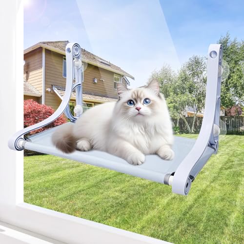 Katzen-Fensterbank-Sitzstange – 4 starke Saugnäpfe, schnurlose Katzenhängematte 2 Stützmodi, geräumiges und bequemes Katzengeschenk – zum Sonnenbaden/Nickerchen/Ausschauen – hält bis zu 18 kg Katzen-Fensterbank-Sitzstange – 4 starke Saugnäpfe, schnurlose Katzenhängematte 2 Stützmodi, geräumiges und bequemes Katzengeschenk – zum Sonnenbaden/Nickerchen/Ausschauen – hält bis zu 18 kg von Aipawzz