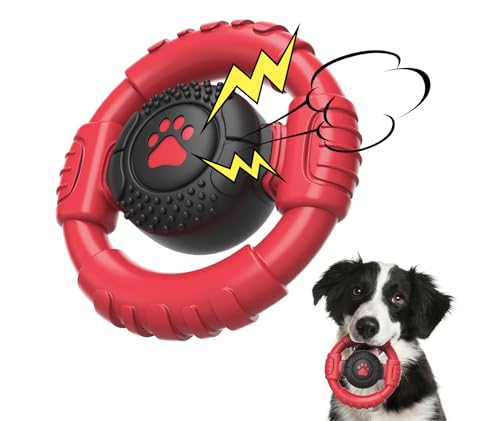 Hundespielzeug für aggressive Kauer, unzerstörbares quietschendes interaktives Hundespielzeug, Gummi-Hundespielzeug für mittelgroße große Hunde mit Milchgeschmack Hundespielzeug für aggressive Kauer, unzerstörbares quietschendes interaktives Hundespielzeug, Gummi-Hundespielzeug für mittelgroße große Hunde mit Milchgeschmack von Aiprily
