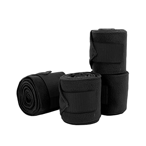 Airshi Fleece-Pferdebeinbandage, Warme, Atmungsaktive, Doppelseitige, Waschbare Pferdebeinbandage Zum Training, Reiten, Trainieren (Schwarz) von Airshi