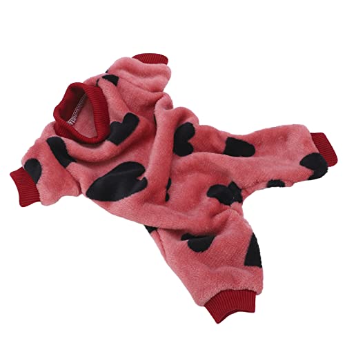 Airshi Hunde-Overall, Warmer Haustier-Pyjama, Schwarz + Rosa, für Welpen (L) von Airshi