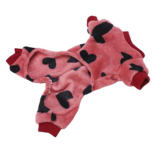 Airshi Hunde-Overall, Warmer Haustier-Pyjama, Schwarz + Rosa, für Welpen (S) von Airshi