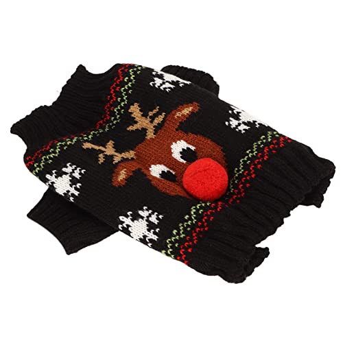 Airshi Hunde-Weihnachtspullover, Schnee-Hundepullover, Hervorragende Verarbeitung, Warmes Weihnachts-Elch-Muster, Tägliches Tragen für Kleine, Mittelgroße Hunde Zum Fotografieren von Airshi