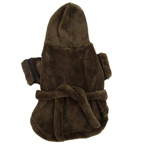 Airshi Hundebademantel, Verdicktes Warmes Hunde-Badetuch mit Kapuze, Flanell-Handtuch, Trocknet Schnell und Trocknet Schnell, mit Verstellbarem Taillengürtel für Welpen, Kleine Hunde von Airshi