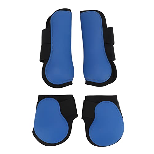 Airshi Pferdebeinschützer, PU-Pferdesehnengamaschen + Sprungtuch Zum Reiten (blaues Set 22 x 20 cm) von Airshi