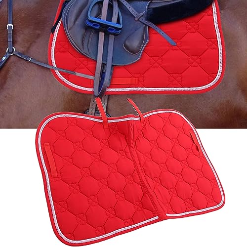 Airshi Pferdesattelmatte aus atmungsaktivem Polypropylen-Gurt, Satteldecke für Pferde mit Doppelseil, für Pferd (rot) von Airshi
