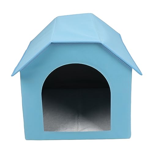 Hundehütte, Allwetter-wasserdichte Hundehütte für den Innen- und Außenbereich für Kaninchen (Blau) von Airshi