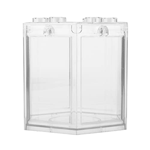 Mini-Aquarium, Rundes Eckdesign aus Kunststoff in Sechseckform, Superstarke Auskleidung, Kleines Aquarium für die Tischdekoration. (Transparent) von Airshi