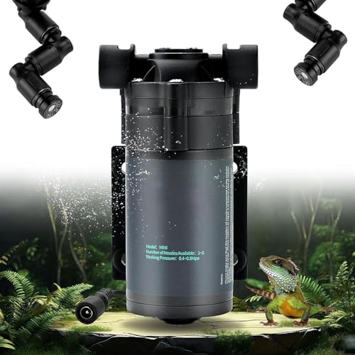 Aisny Beregnungsanlage Terrarium, Luftbefeuchter für Amphibien Pflanzen Luftbefeuchter mit 6 Sprühzubehör Terrarium Luftbefeuchter Vernebler Terrarium für Pflanzen Paludarium Zuchtraum von Aisny