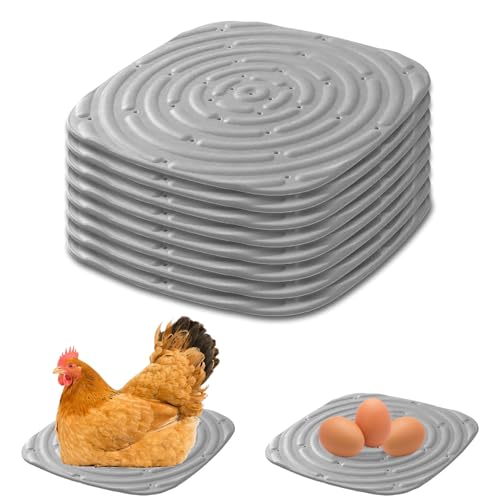 Waschbare Hühnernestmatten, 8 Stück Nistkasten Pads für Hühner Nistunterlagen Hühner-Nistkästen Hühnerbettung für Hühnerstall Geflügel Hühner-Legeboxen Hühnerstall-Zubehör, 30,5cm x 30,5cm(Grau) von Aisny