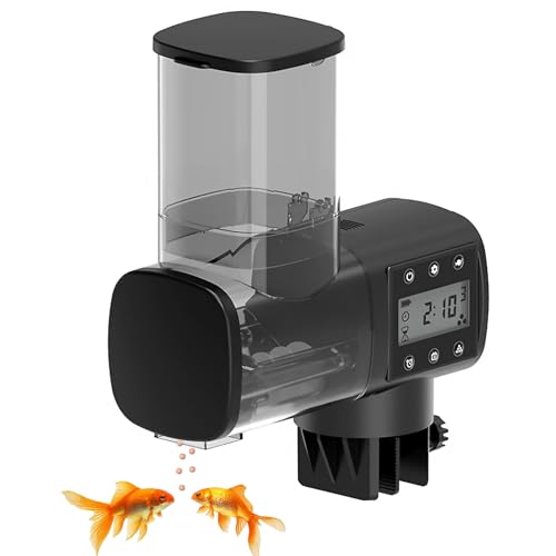 Futterautomat Aquarium, Fischfutterautomat 500ml Große Kapazität Fischfutter Aquarium Batteriebetrieben Fischfutterspender mit Timer Aquaristik Zubehör für Fischtank, 3 AA Batterien Enthalten Nicht von Aisny