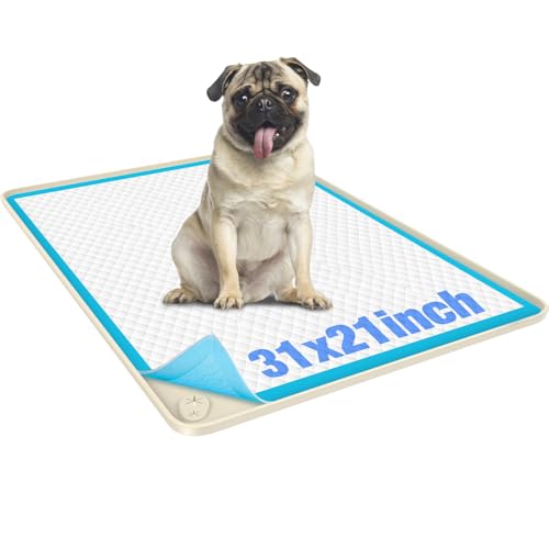 Aisslro Urinierunterlage für Hunde, rutschfeste Silikonmatte und auslaufsichere Ablage für Bodenschutz, Welpen-Töpfchen-Trainingspad, Khaki, 80 x 55 cm von Aisslro