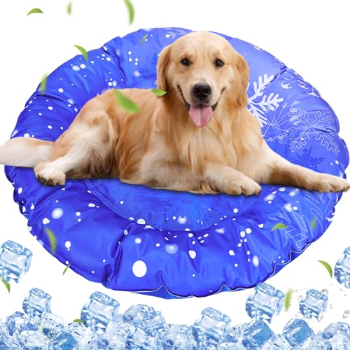 Aisuowa Kühlmatte für Katzen Hunde, Ungiftiges Kaltgelpad Kühlmatte Kratzfest Langlebiger Katzen Kühlmatte (Dunkelblau, 50 * 70cm) von Aisuowa