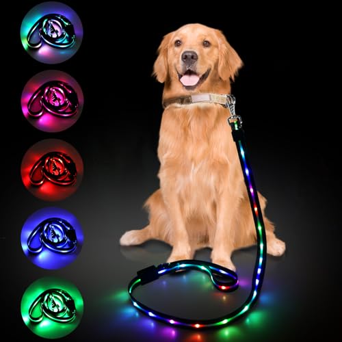 Aisuowa LED Hundeleine für Hunde 1,8 m, 12 Beleuchtungsmodi Reflektierend Leine Hund, USB Aufladbar Leuchtend Wasserdicht Hundeleinen, Geeignet für Große, Mittelgroße und Kleine Haustiere Licht Aisuowa LED Hundeleine für Hunde 1,8 m, 12 Beleuchtungsmodi Reflektierend Leine Hund, USB Aufladbar Leuchtend Wasserdicht Hundeleinen, Geeignet für Große, Mittelgroße und Kleine Haustiere Licht von Aisuowa