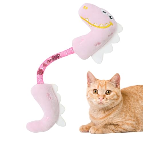 Aisyrain Kauspielzeug für zahnende Kätzchen,Kauspielzeug für Kätzchen - Kätzchen knirschende Zähne Puppe,Bissfeste Plüschpuppe, Kätzchen-Puppe mit knirschenden Zähnen für große Katzen von Aisyrain