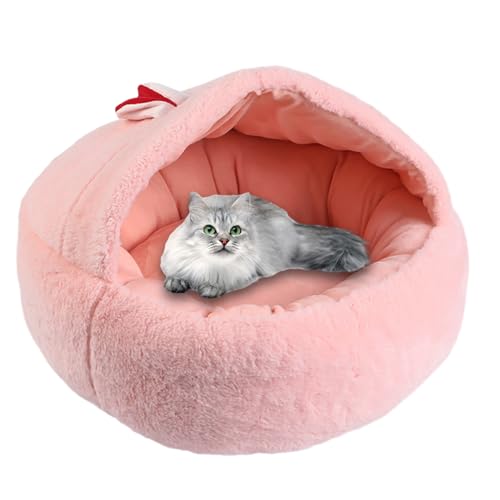 Hundehöhle mit Kapuze | Entzückende Katzenbetten im Ohren-Design für Wohnungskatzen mit Rutschfester Unterseite | Gemütliche Haustierhöhle, bequemes Katzennest für Kätzchen, W, kaltes Aisyrain von Aisyrain