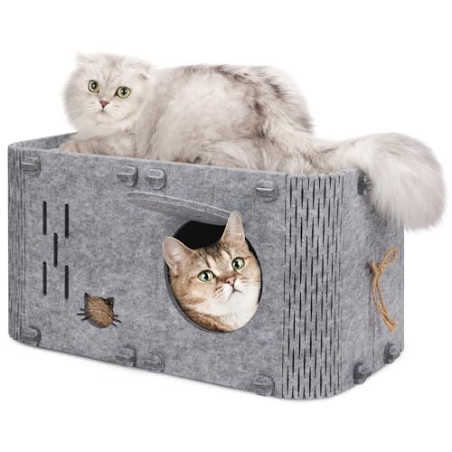 Aitmexcn Katzenhöhle Abnehmbar Stabilem Filz, 56x30x30 cm Katzen Höhle Warm Indoor, Katzenbett Höhle Waschbar zum Liegen, Entspannen und Spielen verwendet Werden Aitmexcn Katzenhöhle Abnehmbar Stabilem Filz, 56x30x30 cm Katzen Höhle Warm Indoor, Katzenbett Höhle Waschbar zum Liegen, Entspannen und Spielen verwendet Werden von Aitmexcn