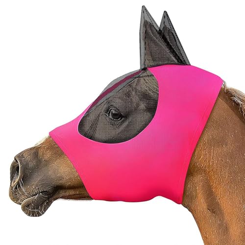 Bremsenfliegenmaske, Fit Gesichtsmasken Pferde Super Comfort Fliegenmasken Pferde Einstellbarer UV-Schutz Atmungsaktivität Schutz vor Insektenschädlingen, für alle Arten von Pferden auf der Ranch von Aiupuyer