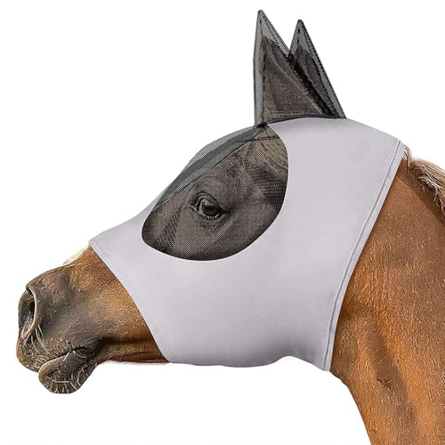 Bremsenfliegenmaske, Fit Gesichtsmasken Pferde Super Comfort Fliegenmasken Pferde Einstellbarer UV-Schutz Atmungsaktivität Schutz vor Insektenschädlingen, für alle Arten von Pferden auf der Ranch von Aiupuyer
