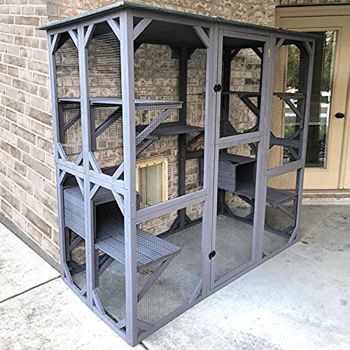 Aivituvin Catio Outdoor Katzengehege Groß Walk in Cat Kennel Kitten Cage mit Plattformen und kleinen Häusern Aivituvin Catio Outdoor Katzengehege Groß Walk in Cat Kennel Kitten Cage mit Plattformen und kleinen Häusern von Aivituvin