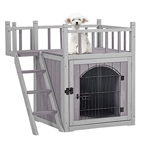 Aivituvin Hundehütte Feral Katzenhaus für drinnen und draußen, Haustierhäuser mit Treppe, 2 Etagen Aivituvin Hundehütte Feral Katzenhaus für drinnen und draußen, Haustierhäuser mit Treppe, 2 Etagen von Aivituvin