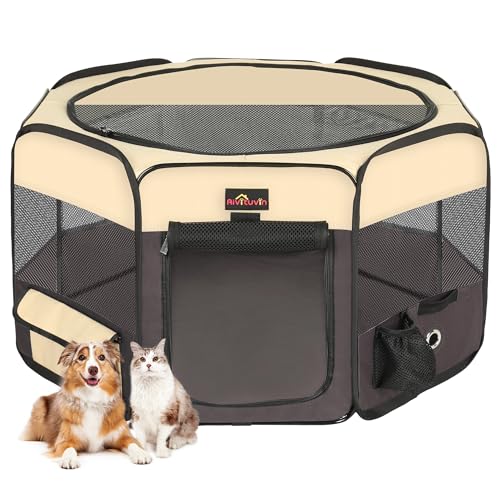 Aivituvin Tragbare Hundebox, 91,4 cm, zusammenklappbar, für Hunde und Katzen, zum Üben von Welpen, Haustierzelt, für den Innen- und Außenbereich, Hintergrund Aivituvin Tragbare Hundebox, 91,4 cm, zusammenklappbar, für Hunde und Katzen, zum Üben von Welpen, Haustierzelt, für den Innen- und Außenbereich, Hintergrund von Aivituvin